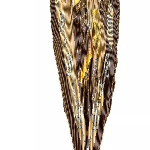 Authentic Hermes Pleated Cliquetis Kachi Sword Pattern Silk Scarf Box - Picture 11 of 17